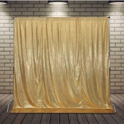 Gold Sequin Backdrop Curtain Background Or Tablecloth 10FT x 10FT