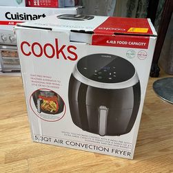 Cooks Black 5.3 Quart Convection Air Fryer
