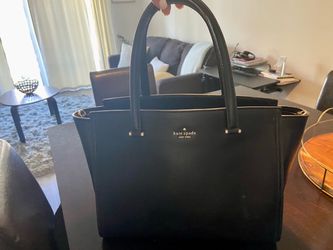 Kate Spade New York Black Leather Tote Bag