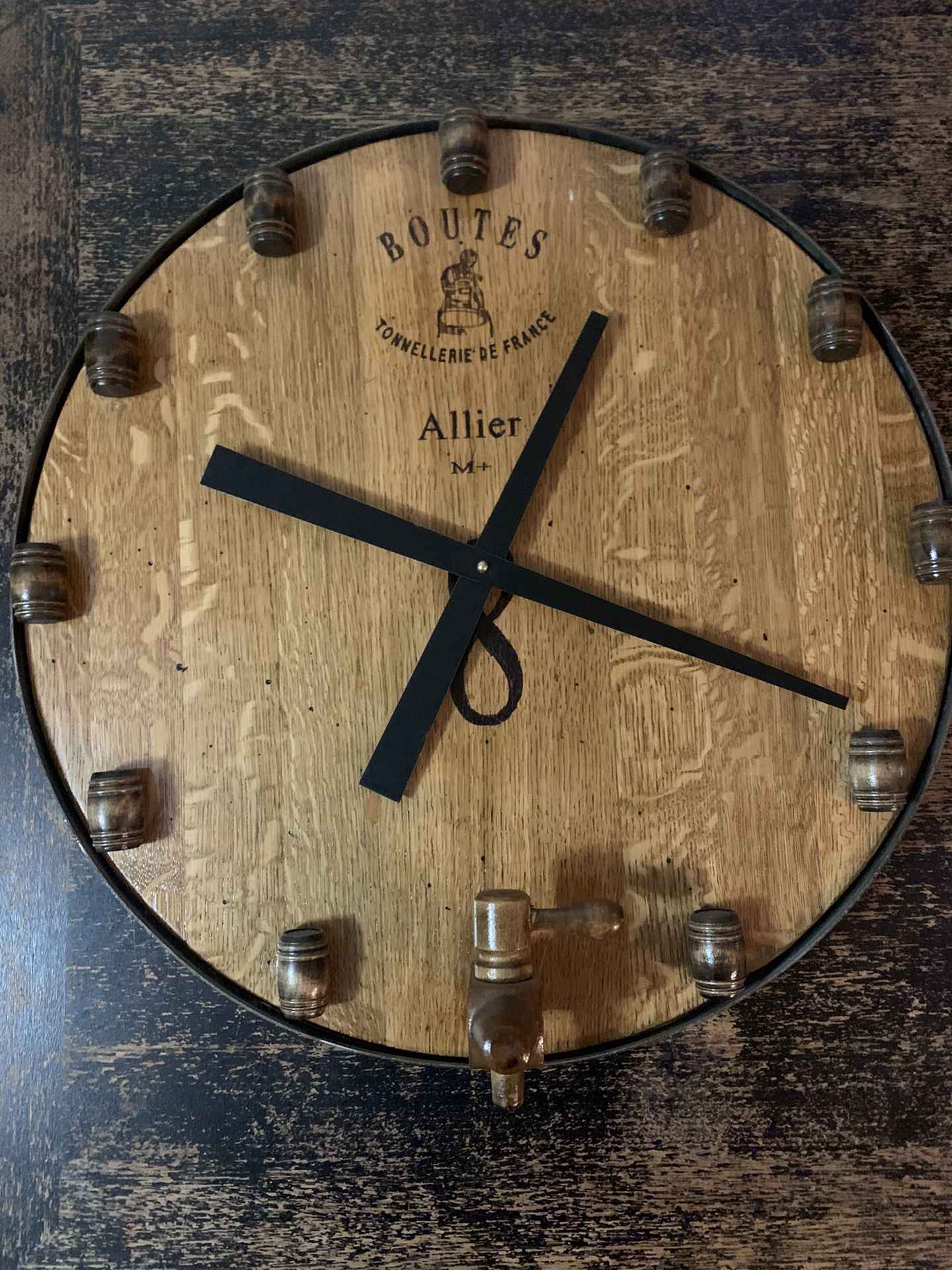 Wine barrel clock