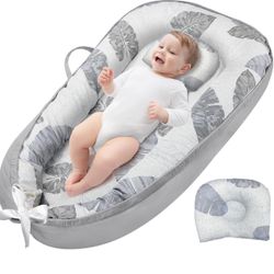JIFTOK Baby Nests Lounger for Newborn, Snuggle Sleeping Bassinet for 0-24M, Breathable Portable Co Sleeping Bed, Baby Essentials Adjustable Infant Sof
