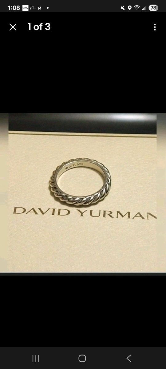Sz 7 David Yurman Sculpture Cable Band RING