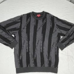 Supreme Pull Over Diagonal Stripe Sweater  Established 1994 Size Medium