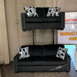 Dark Color Gleston Living Room Furniture Set Sofa And Loveseat 💥 39$ Down Payment @ Fast Delivery 🚚 (Ottoman , Chair Available) 