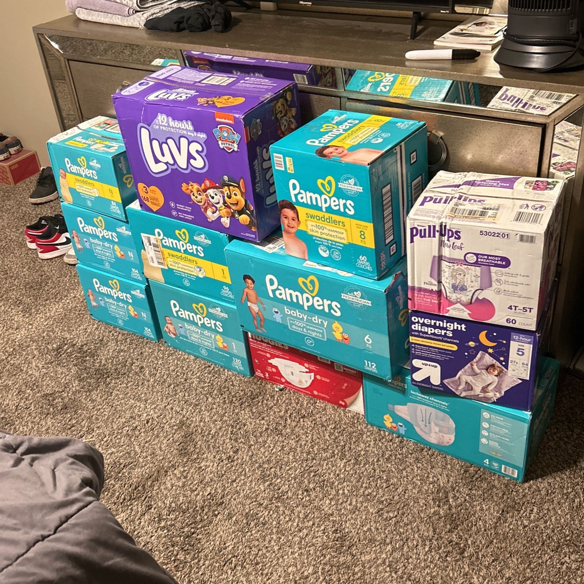 Diaper Box Stack 12 Boxes Of Diapers *READ DESCRIPTION* for Sale in Pumpkin Center, CA ...