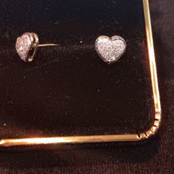 Small Heart Diamond Earrings