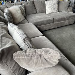 Gray Downfilled Sectional Robert Michael 