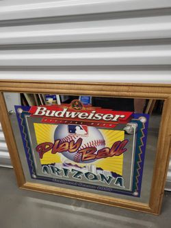 Budwieser Arizona Baseball Vintage Bar Mirror