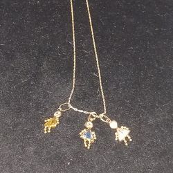 14k Gold Birthstone Pendant Necklace 