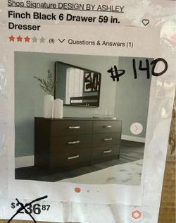 6 Drawer Dresser - Finch Black