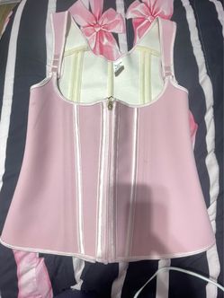 Pink Corset Top with Zipper Front