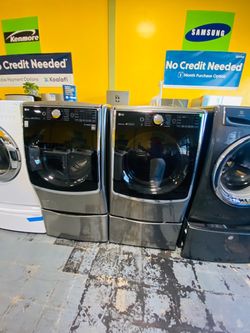 Lg washer and dryer jumbo no credit needed