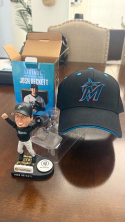 Marlins kids hat and bobblehead