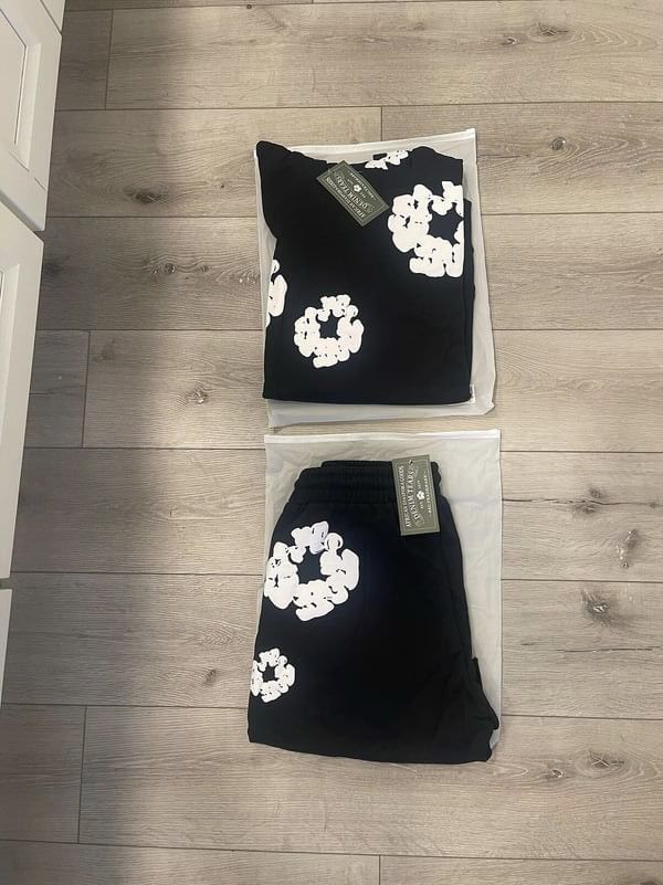 Brand New Black Denim Tears Hoodie And Shorts