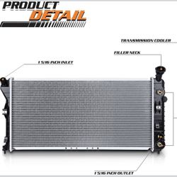 M-AUTO Aluminum OE Style Radiator Compatible with 2000 — 2003 Buick Century Regal Chevrolet Impala Monte Carlo Automatic Transmission 1-5/16" Inlet, 1