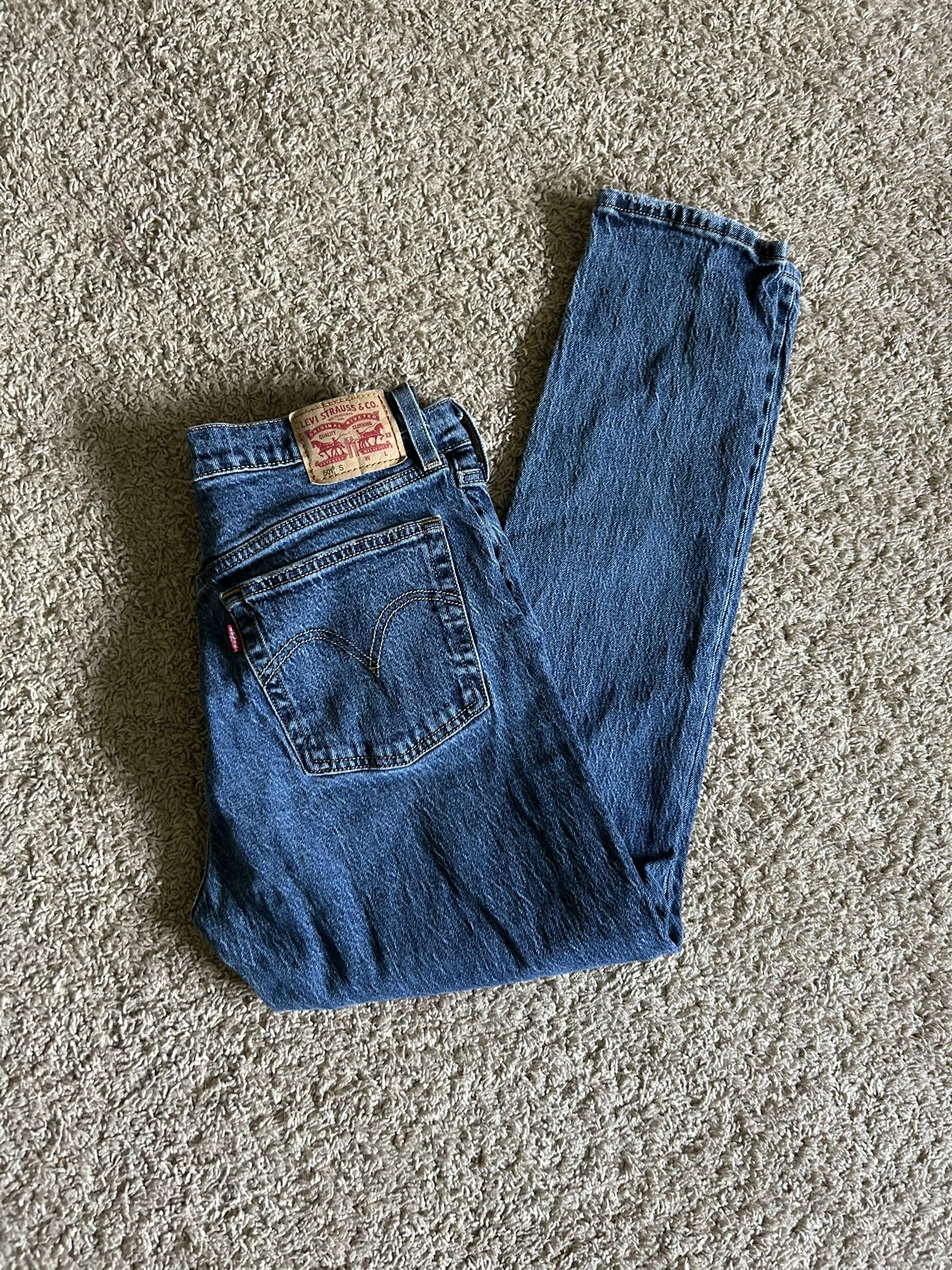 Men’s 501 S Skinny Levi Jeans, W31 L30, 6 Button Fly, Used