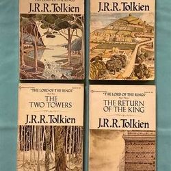 Lot of 4 Lord of the Rings paperback books Tolkien LOTR trilogy vintage 1977