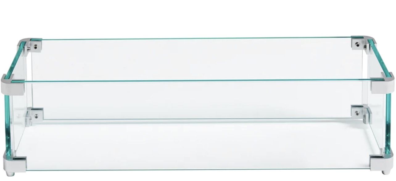 23.5" L x 7.5" W Tempered Glass Wind Guard Fence 592277