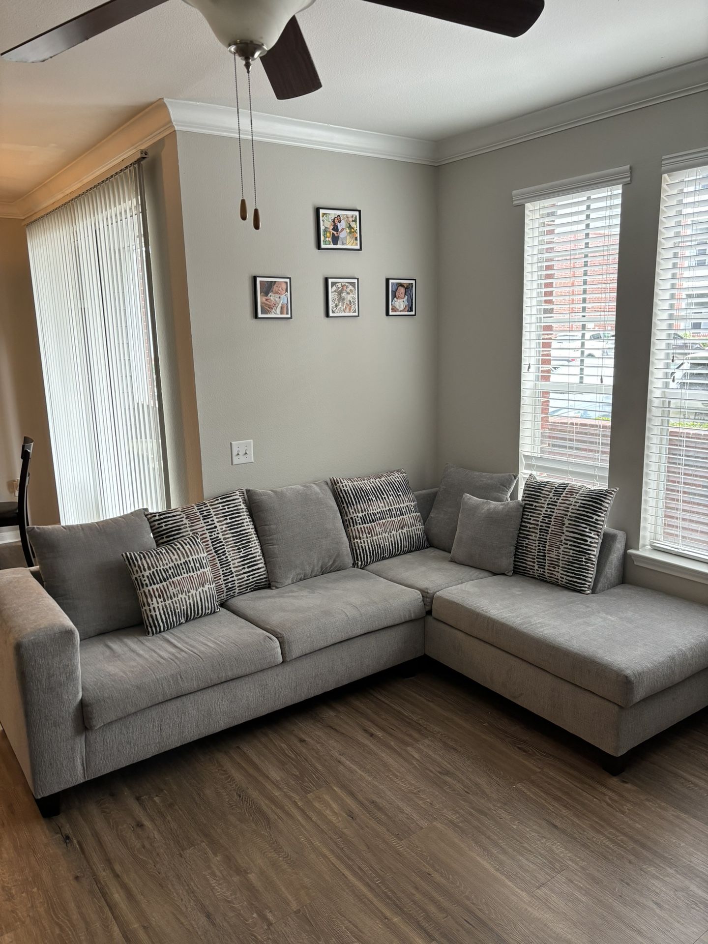Grey sectional couch