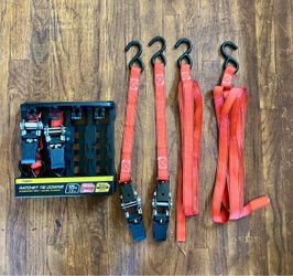 CargoLoc 4-Pack Ratchet Tie Down Straps – 15 ft / 500 lb