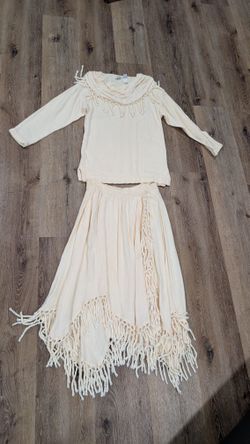 Skirt and top 100% cotton cream color sz S