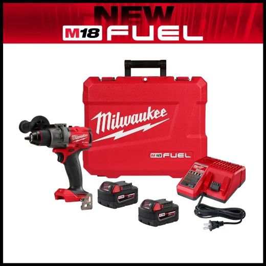 Milwaukee M18 FUEL™ 1/2" Hammer Drill/Driver Kit Brand New 2904-22