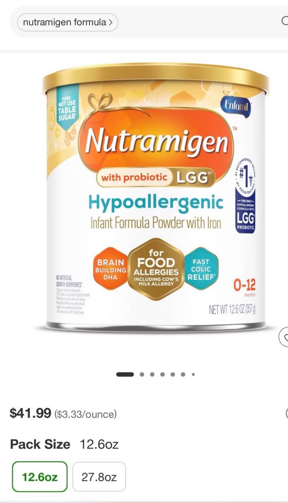 Nutramigen Formula 6 Cans