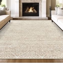 New 8 X 10 Washable Rug With Non Slip Back Boho Modern Farmhouse