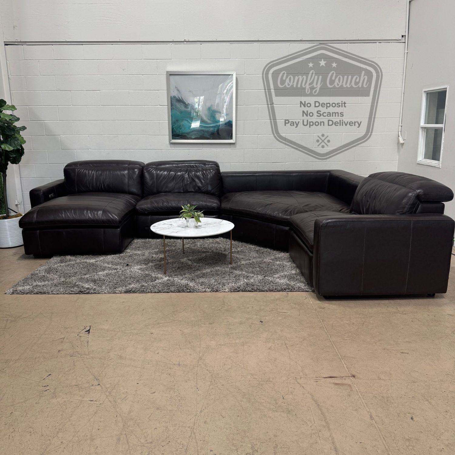 🛋️Leather Reclining Sectional Sofa (Delivery Available!! )