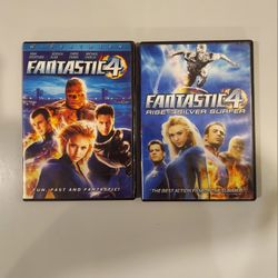 SET OF 2 MARVEL MOVIE ON DVD, THE FANTASTIC 4  #1 & THE FANTASTIC 4 - RISE OF THE SILVER SURFER