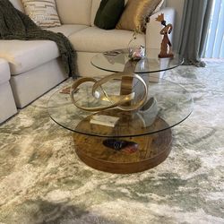 Modern coffee table with 2 tier glass