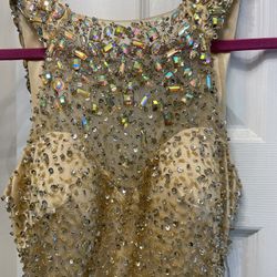 Size 4 Champagne Colored Mermaid Gown