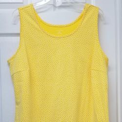 Lands' End Yellow Polka Dot Top 