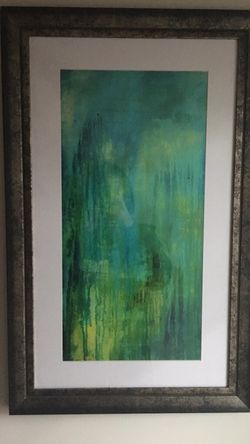 Mountain Rain framed abstract painting