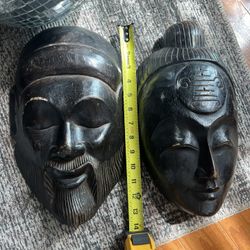 Wall Decor Wood Carved Masks