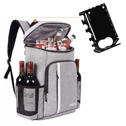Leakproof Cooler Backpack, Insulated Waterproof Bag (30L, 30 Cans)