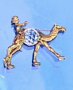 Gilt Crystal Camel with Camel Driver.