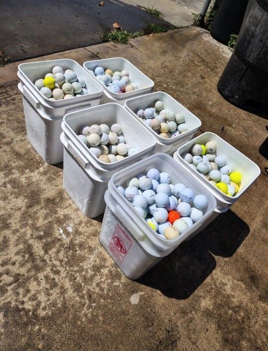 Golf Balls Six Large Buckets $30 A Bucket Or 130 For The Whole Lot Or Trade For Milwaukee Impact Or Ratchet Mini Bike Vintage BMX Bike