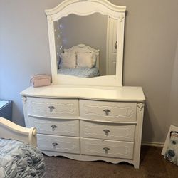 Bed, Dresser, Desk and small Bookshelf