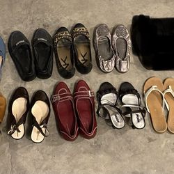 Women Flat And Heel Shoes Size 7.5-8, In Good Condition. $5/each Or All For $50