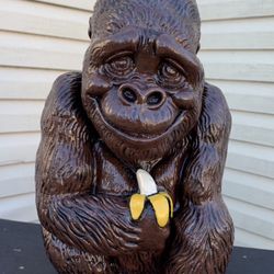 Monkey Holding Banana Statue
