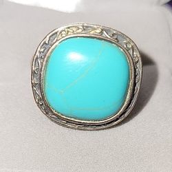 Turquoise in Sterling Ring