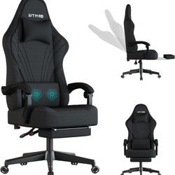 Gaming Chair,Big and Tall Gaming Chair with Footrest,Ergonomic Computer Chair,Fabric Office Chair with Lumbar Support,360 Degree Swivel and Height Adj