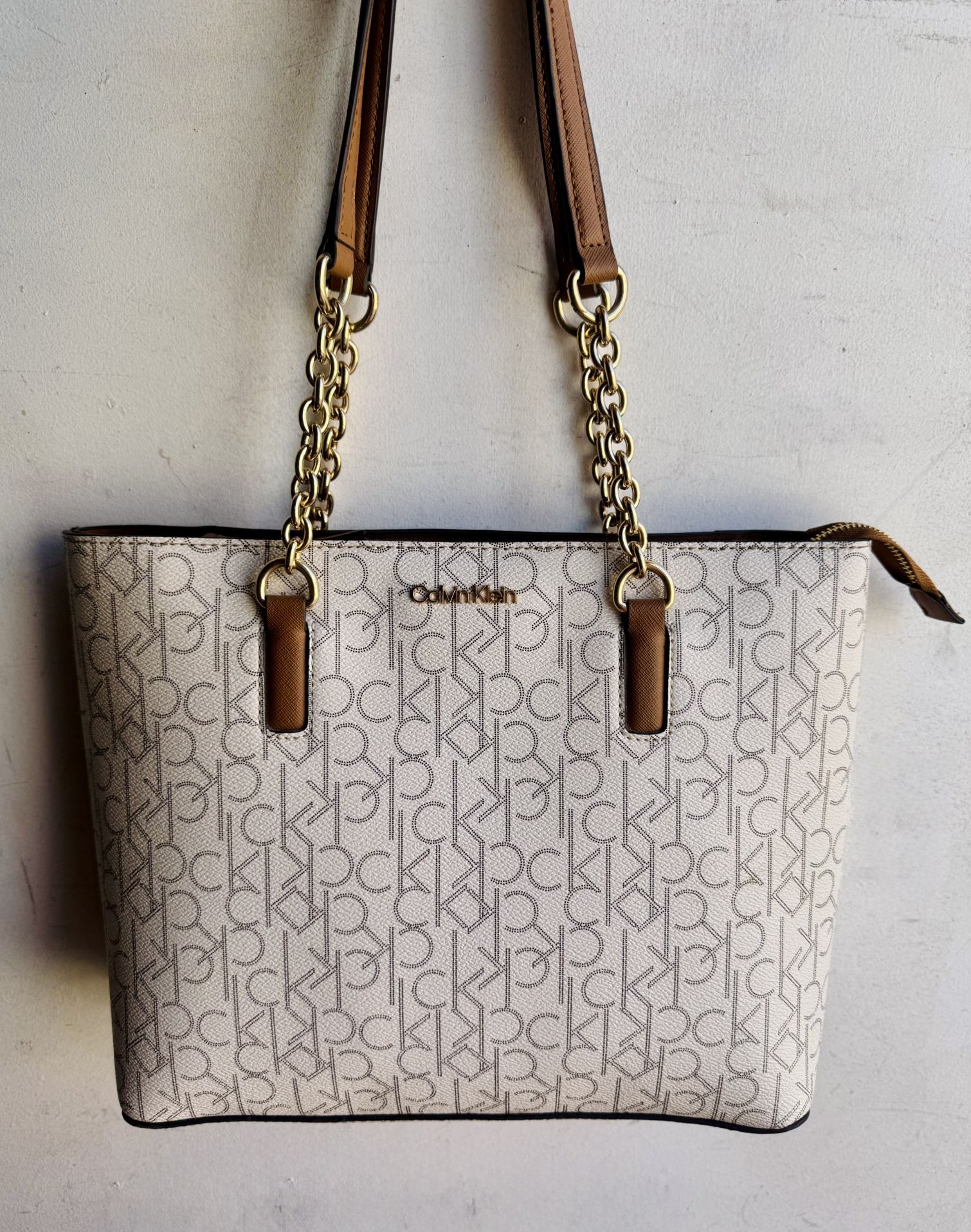 Calvin Klein Monogram Print Tote Bag