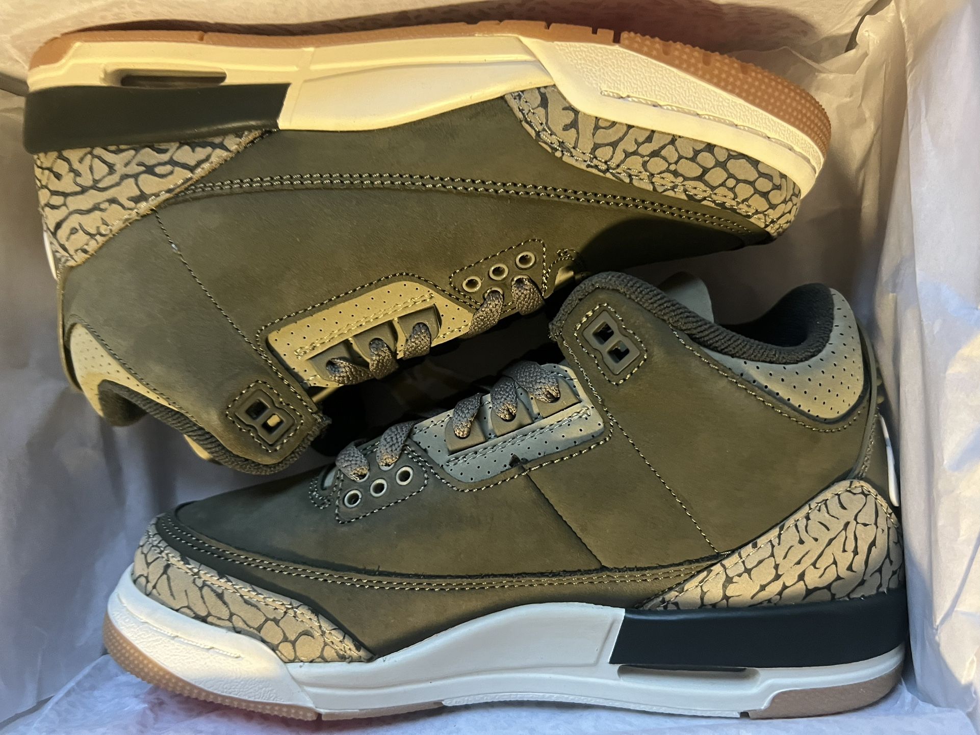 Air Jordan 3 Retro Family Affair (medium olive) BRAND NEW Size 4y / 5.5womens