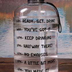 PREMIUM GRIP Gallon Motivational Gym Water Bottle 
