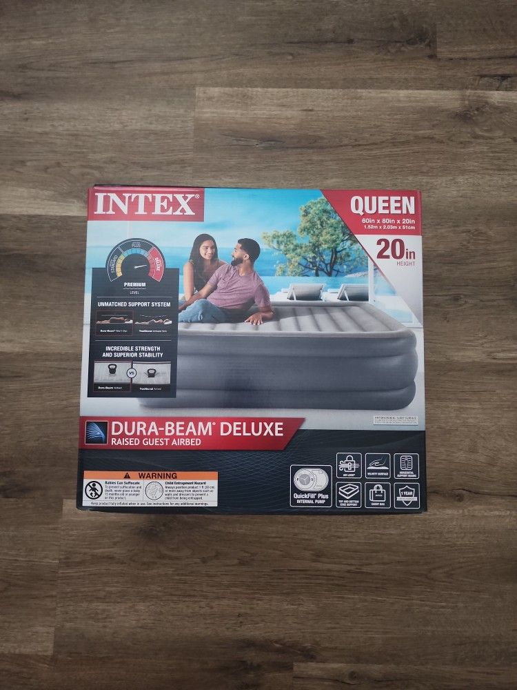 Sealed New In Box Intex Queen Size Air Mattress - Self Inflating