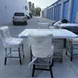 Bundle Set Of Kitchen Tables Extends 4 Chairs, Wall Oven, Wine Set Rack, Stove