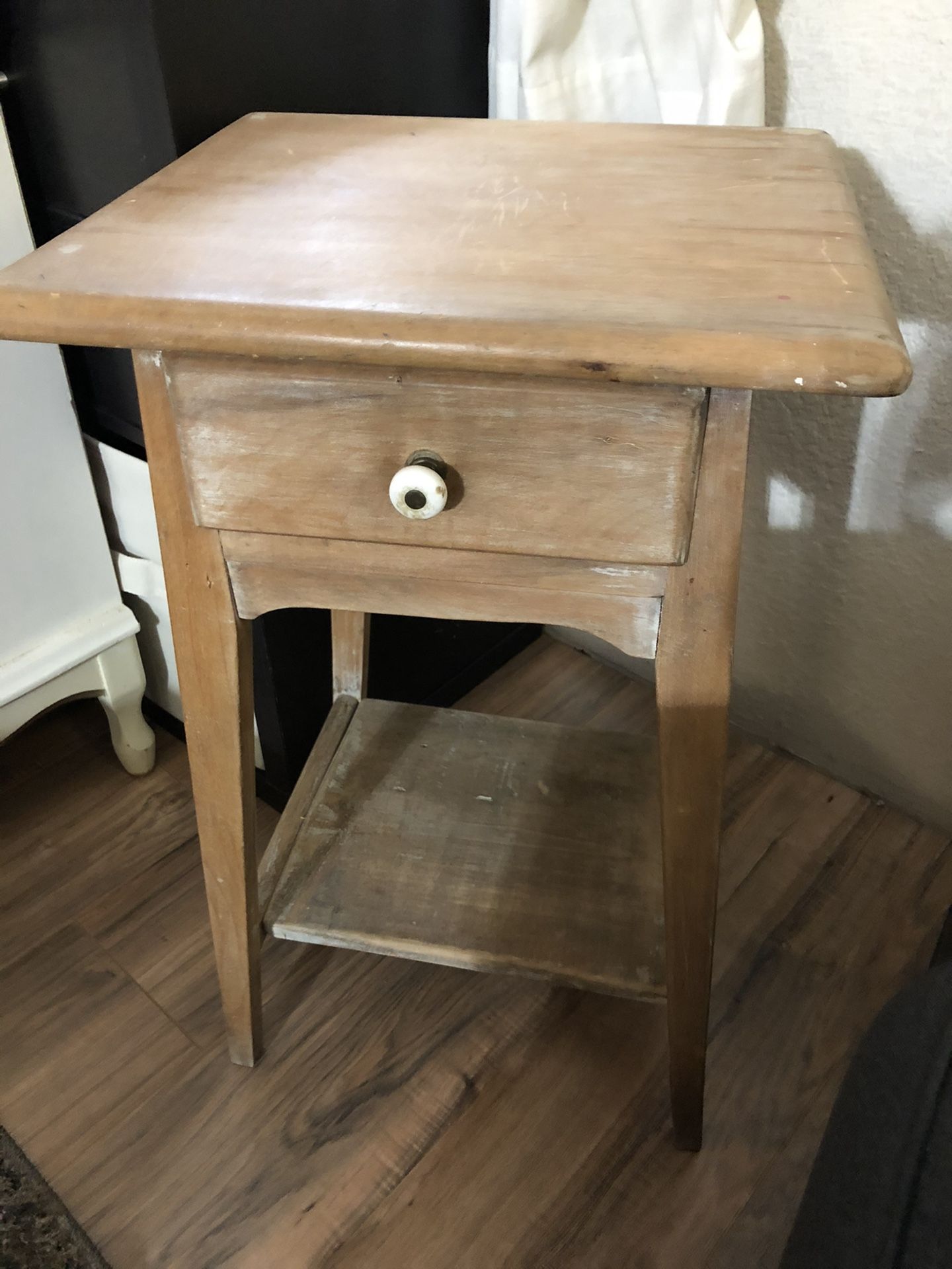 Side table with shelf