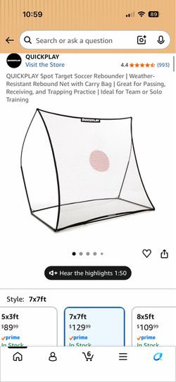 QUICKPLAY Soccer Rebounder Net – NEW in Box (7x7 ft)